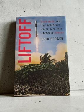Liftoff by Eric Berger — Rocket Launch Hardcover, Red & Sky Blue Cover